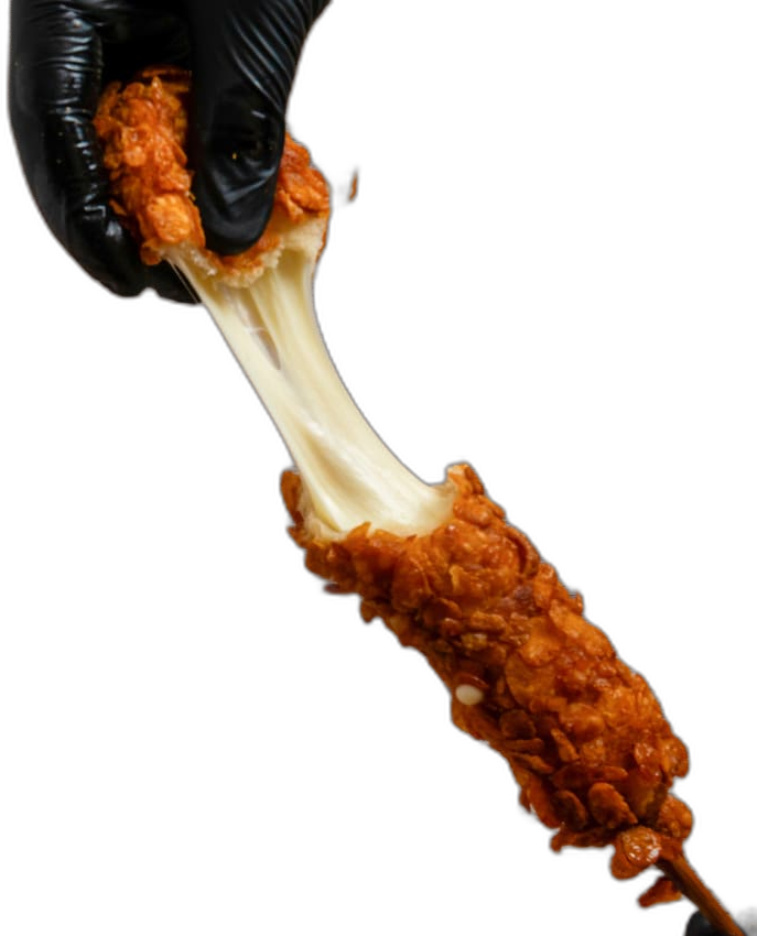 Corndawg mit ziehendem Käse
